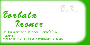 borbala kroner business card